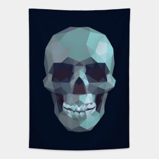 Turquoise Skull Low Poly Tapestry