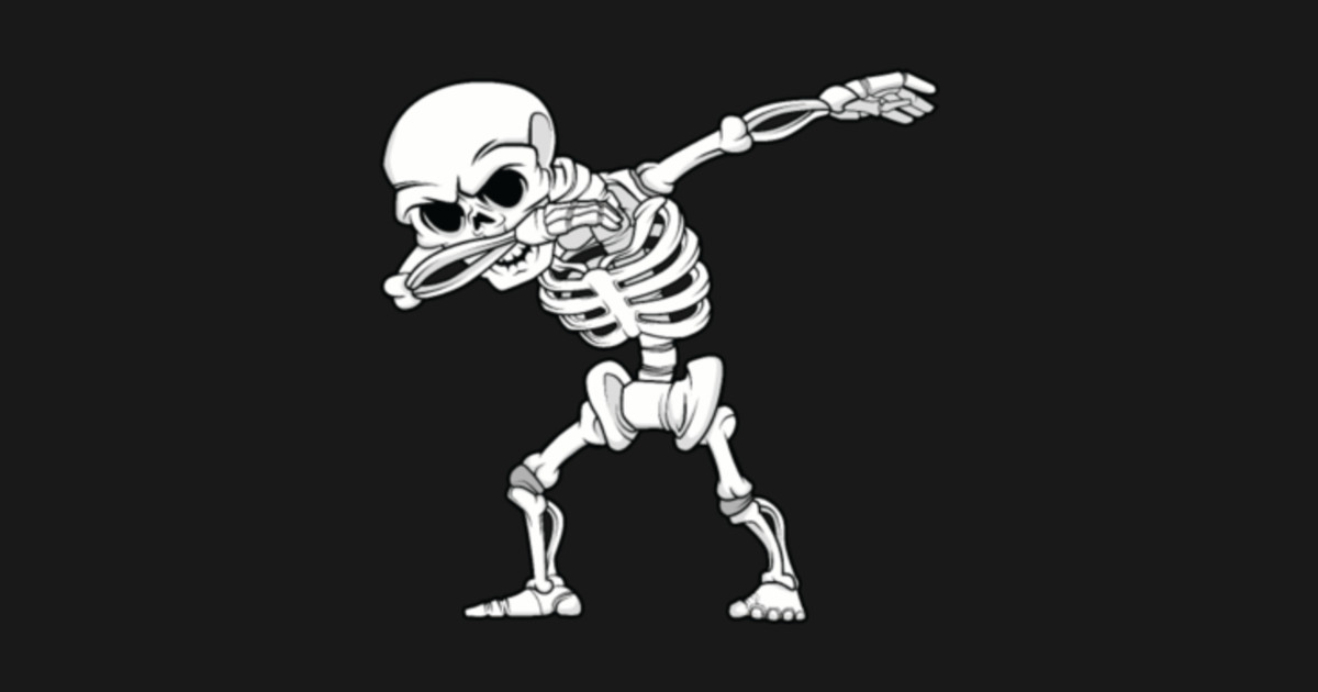 Dabbing Skeleton Bones Halloween Dab Dance - Dabbing Skeleton - Sticker ...