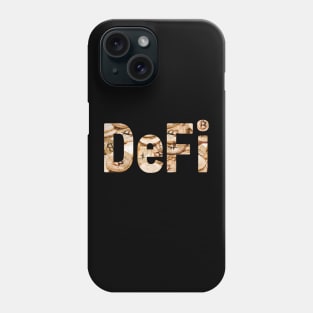 DeFi text with bitcoins pattern Decentralized Finance Phone Case