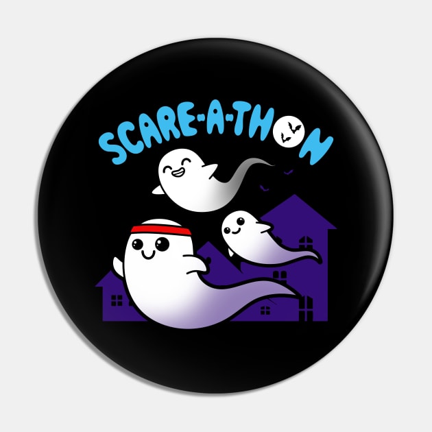 Funny Cute Kawaii Spooky Ghost Running Halloween Marathon Cartoon Pin by Originals By Boggs