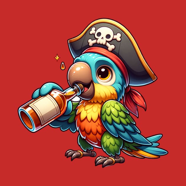 Pirate Parrot Drinking Rum by Beverage Beasts