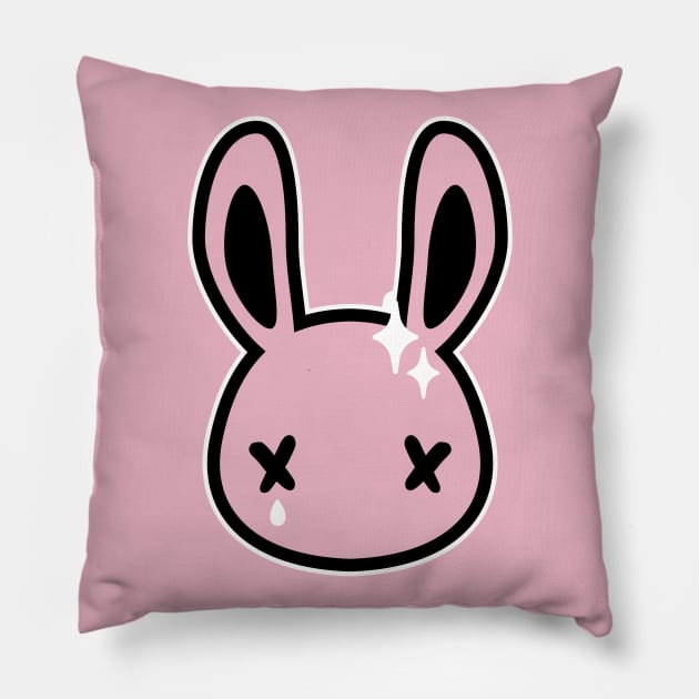 Sad Bunny Pillow by The Craft Coven