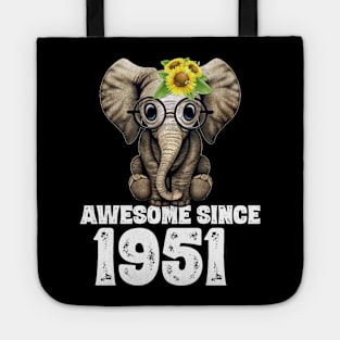 Awesome since 1951 69 Years Old Bday Gift 69th Birthday Tote