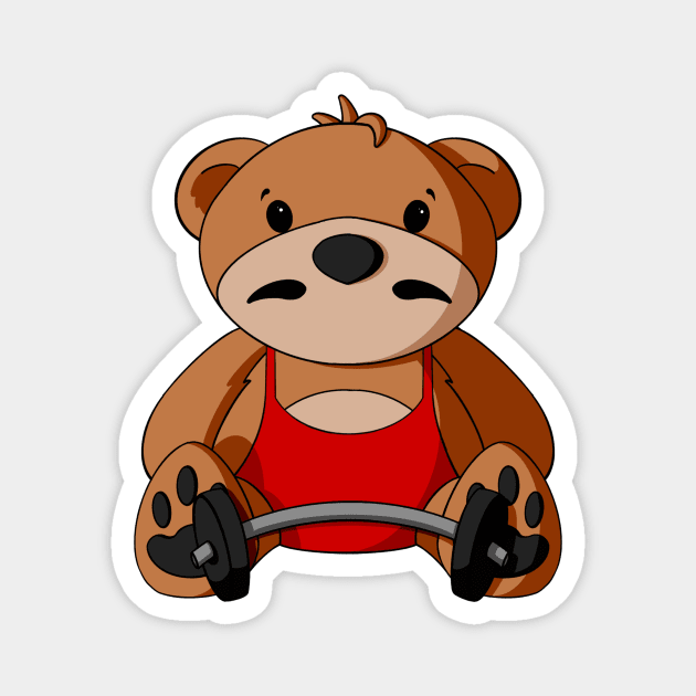 Circus Strongman Teddy Bear Magnet by Alisha Ober Designs