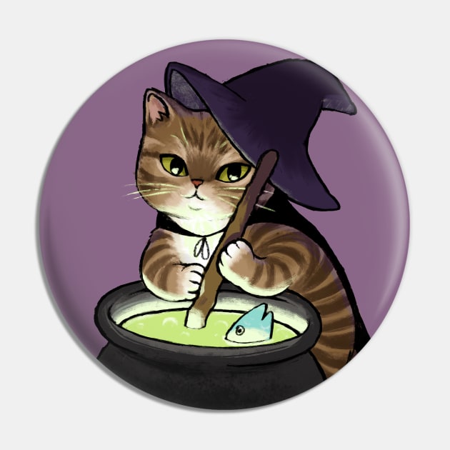 Olaphe the Witch Cat Pin by Studio Marimo