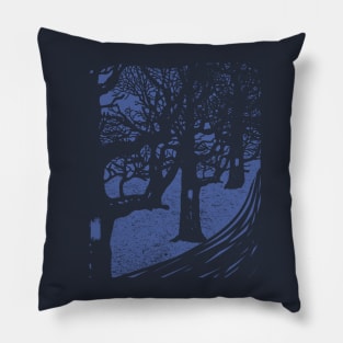 Minimalist Hiking Trail Blaze Navy Blue Hiker Pillow