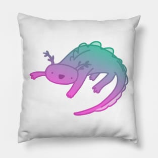 Turquoise Gradient Axolotl Pillow