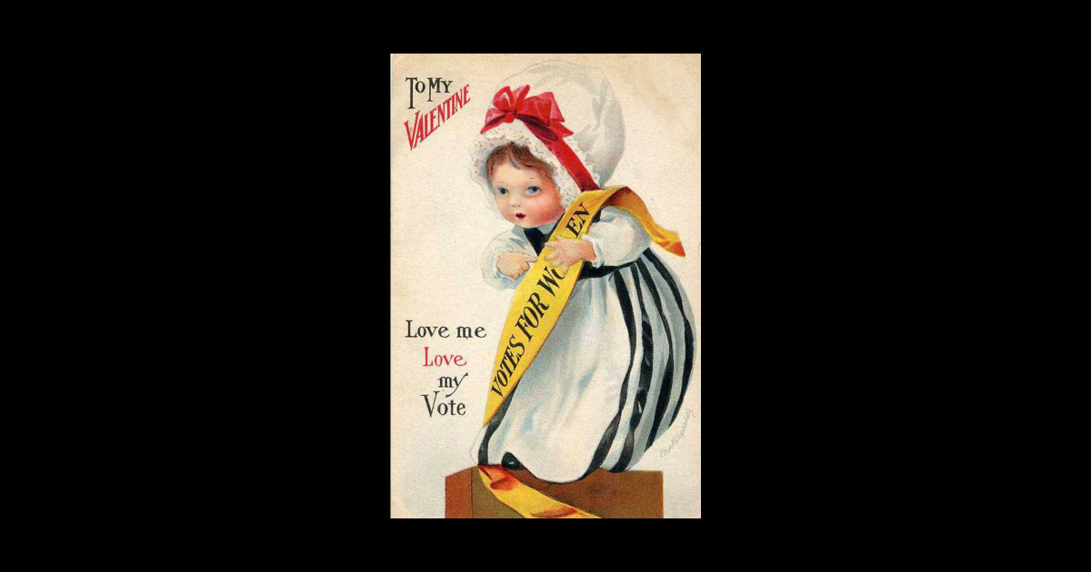 Suffragette Victorian Valentine's Day Card - Valentine Card - Sticker ...