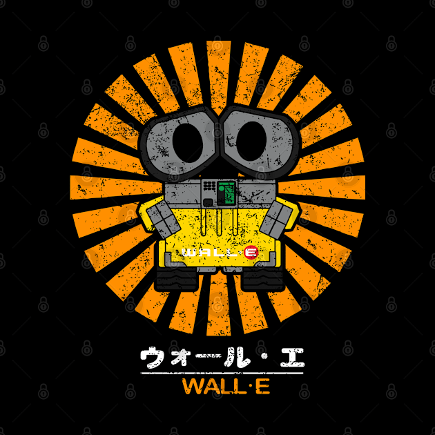 Wall E Retro Japanese by mighty corps studio