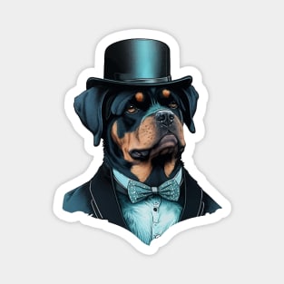 Rottweiler Funny Top Hat Magnet