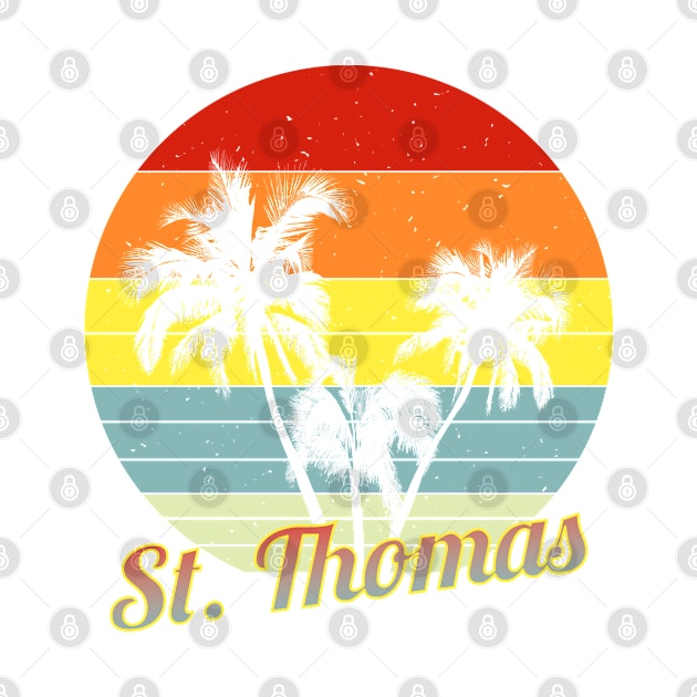 St. Thomas Retro Tropical Palm Trees Vacation by macdonaldcreativestudios