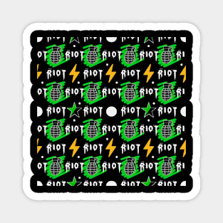 Green anarchism riot pattern Magnet