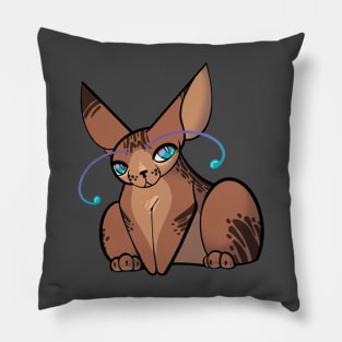 Silent Judgment Brown Tabby Alien Cat :: Canines and Felines Pillow