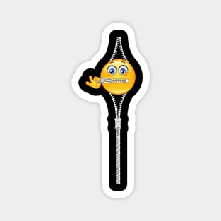 Zipper mouth emoji | don't noise | keep it secret | zipper mouth Magnet