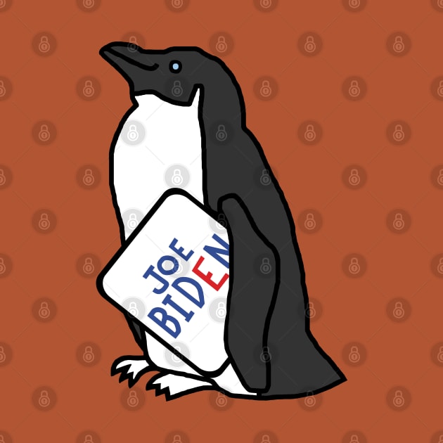 Biden Harris Supporter Penguin with Joe Biden Sign by ellenhenryart