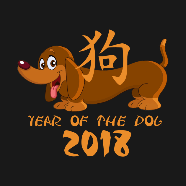 Dachshund Year of The Dog Chinese New Year 2018 by HouldingAlastairss