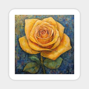 Folk Art Yellow Rose Magnet