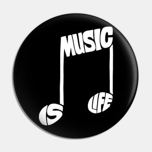 Music is life white Pin