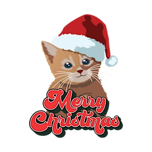 Merry Christmas Cute Funny Cat Santa Hat - Christmas Gift For Men, Women & Kids T-Shirt