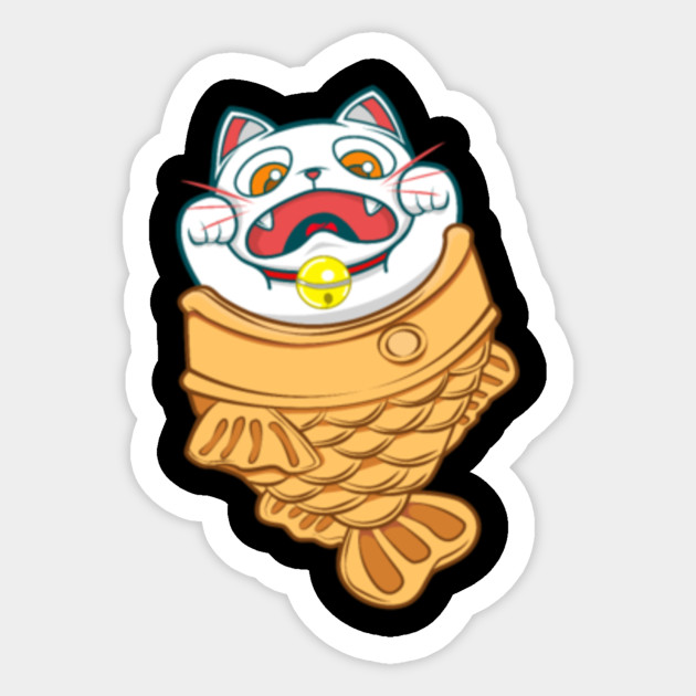 Taiyaki Japanese Fish Cakes Lucky Cat Shirt Taiyaki Fish Sticker Teepublic