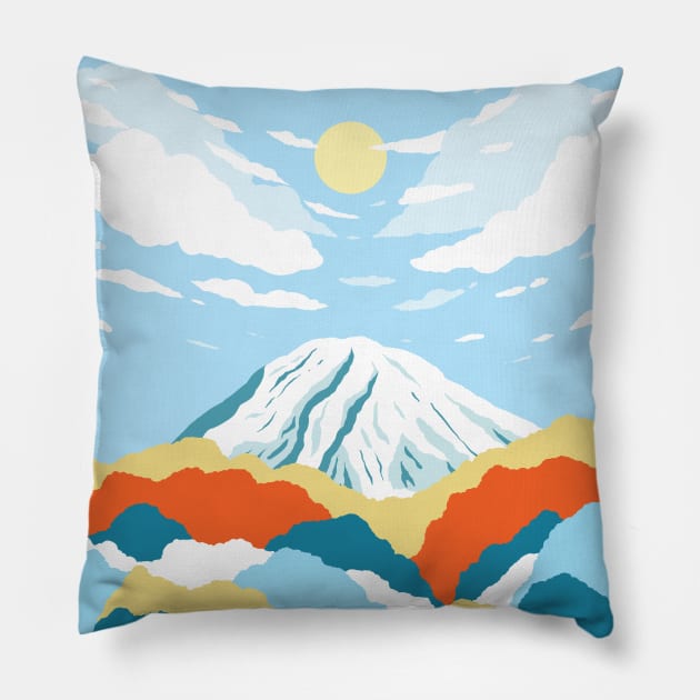 Morning on Mount Rainier Pillow by Nathan Watkins Design