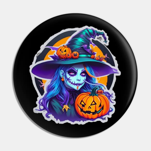 Witch Halloween Pin by sukhendu.12