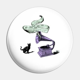 The cat and the song (violet) Pin