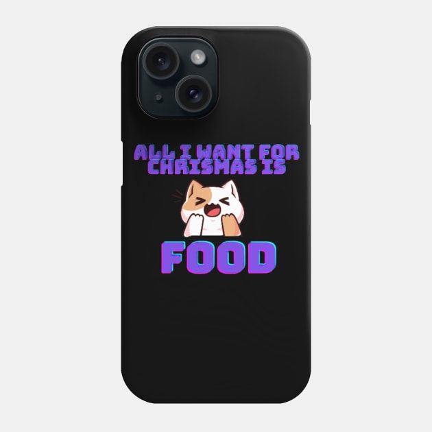 Christmas Cat want food ,cat art Phone Case by AWhouse 