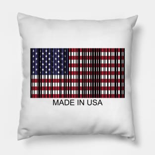 independence day barcode flag usa 4th of july Pillow