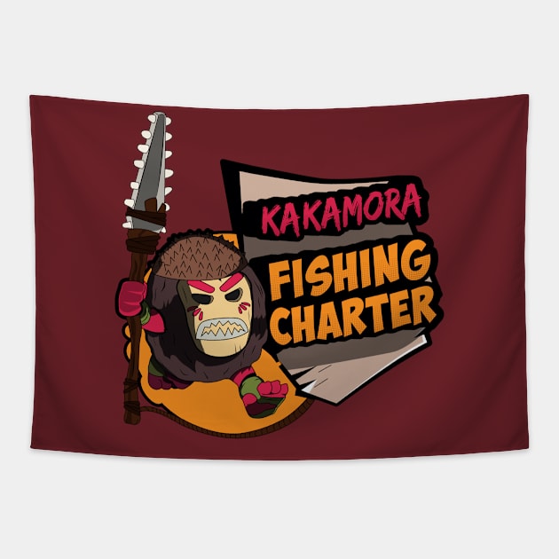 Kakamora Fishing Charter Tapestry by DeepDiveThreads