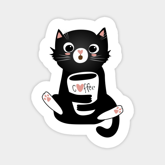 Coffee Cat Sweet Love Cute Coffee Cat Magnet Teepublic