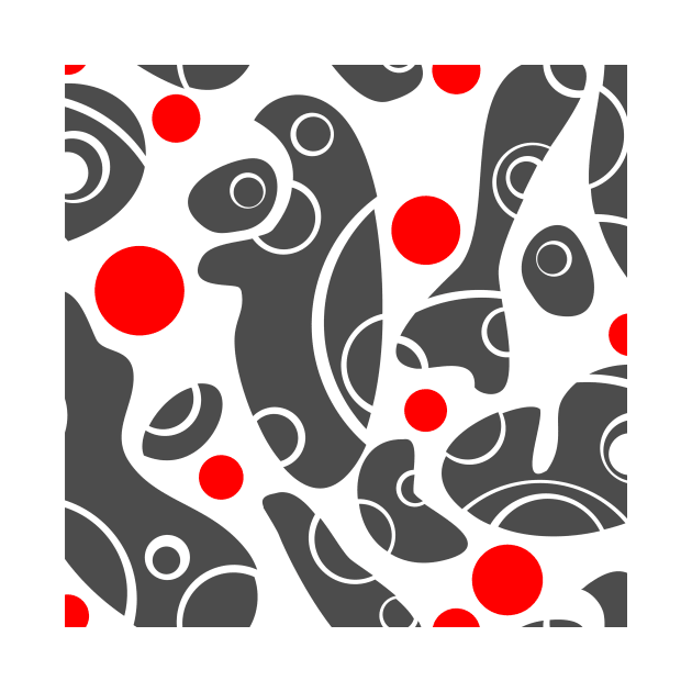 Whale Sonics Grey and Red on White by ArtticArlo