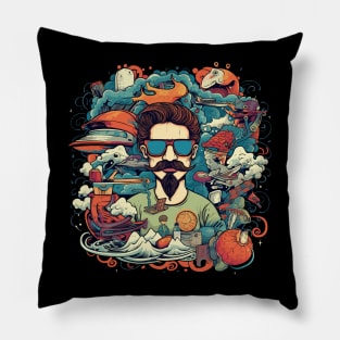 Hipster crazy doodle classic design Pillow