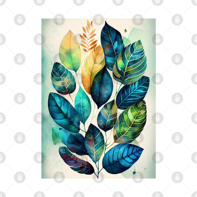 Watercolor leaves pattern by JBJart