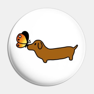 Wiener Dog With A Butterfly Pin