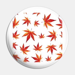 Watercolor Autumn maple leaf Pattern Pin