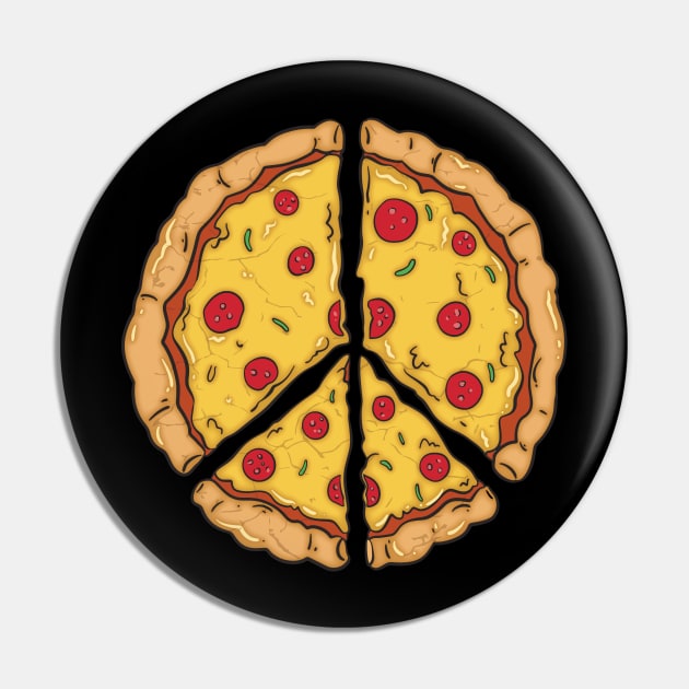 Peace Pizza or Pizza Peace - For thoses who Love Pizza Pin by Graphic Duster