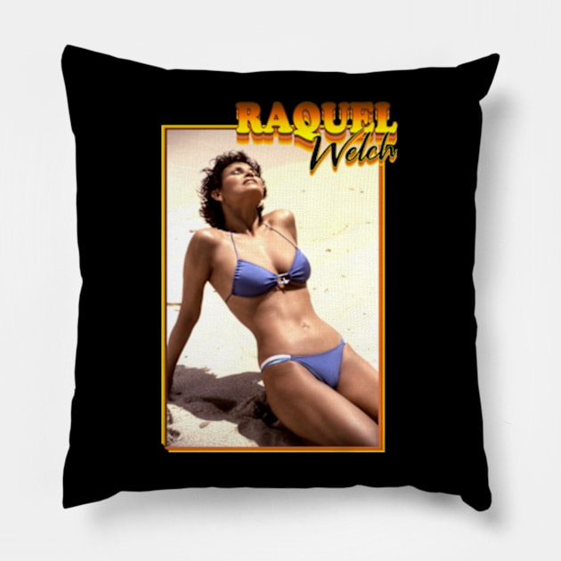 Raquel Welch Beach Sexy 80s Pillow by CrazyRich Bimasakti1'no11