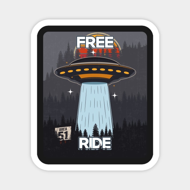 UFO FREE RIDE Magnet by HomeCoquette