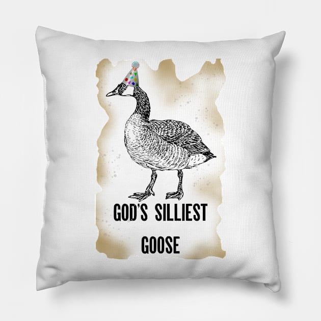 Silly Goose Pillow by ArtOfJHammond