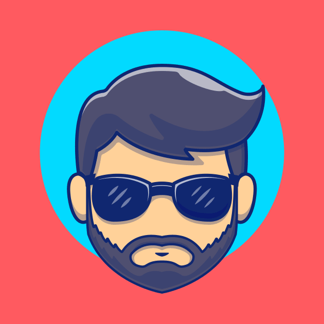 Cool Beard Man Barber Head With Glasses by Catalyst Labs