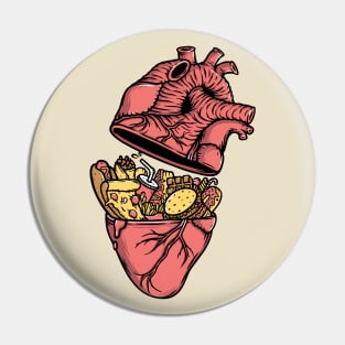 lots of food in the heart Pin