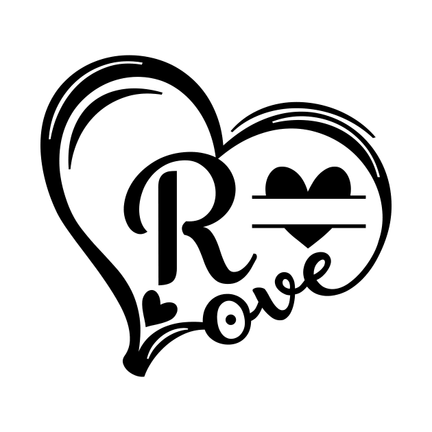 letter r monogram in the shape of love by Candy Store