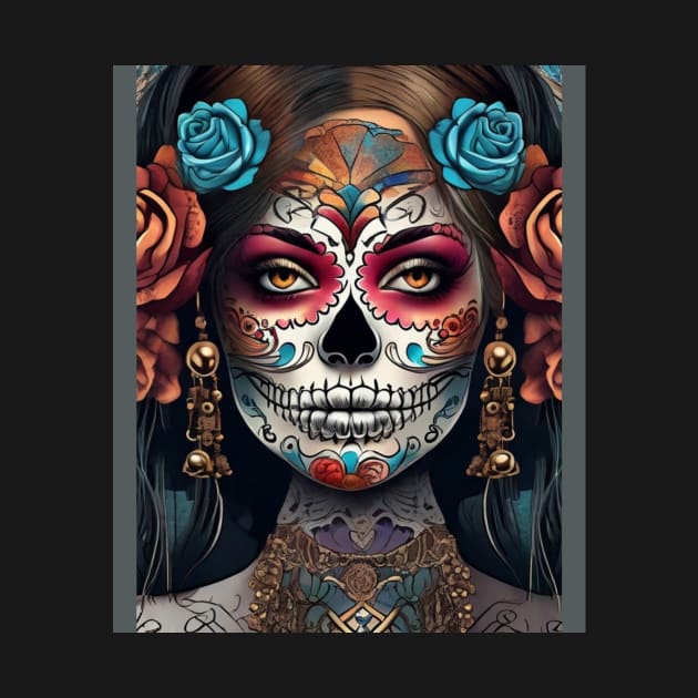 Vibrant Woman: Day of the Dead Sugar Skull Makeup by ImaginativeInkPOD