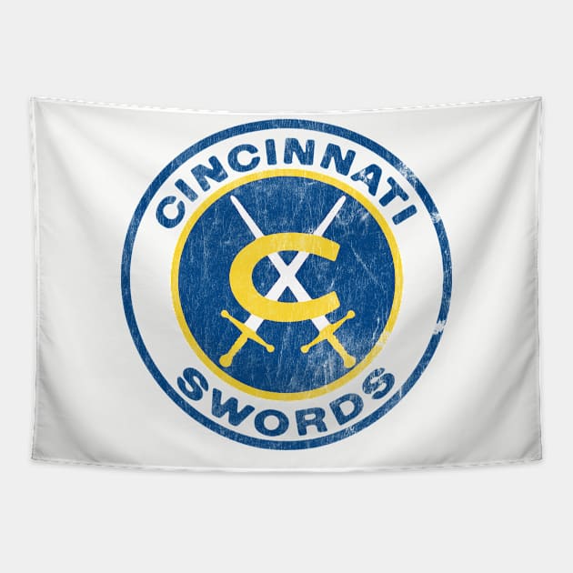 Cincinnati Swords Hockey Team - Vintage/Distressed Style Tapestry by CultOfRomance