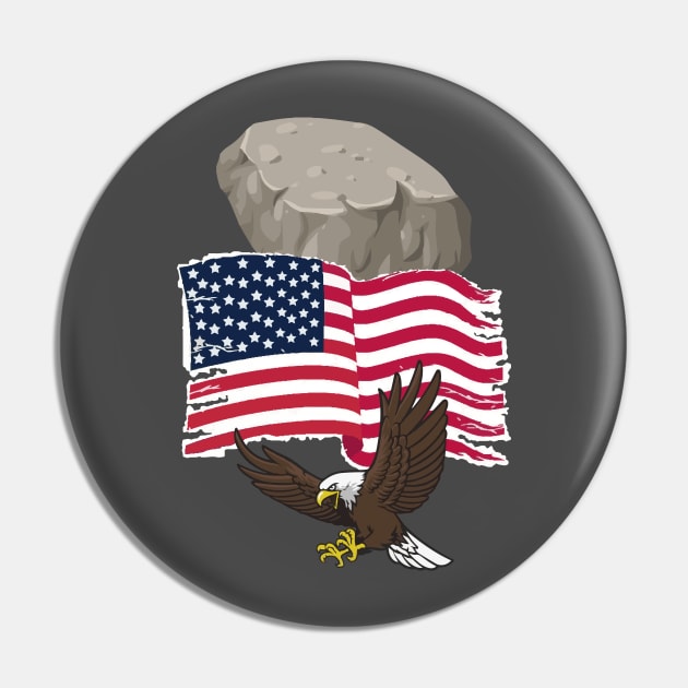 Rock Flag Eagle Pin by FabsByFoster