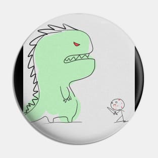 cute dino vs warrior Pin