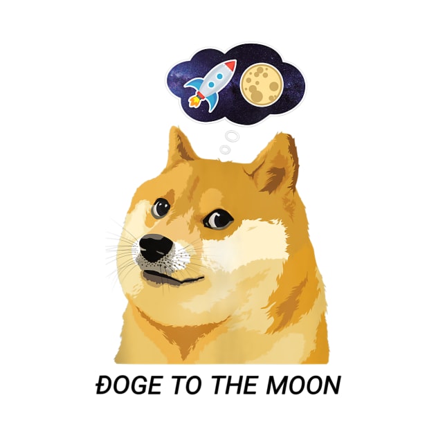 Doge To The Moon Funny Crypto by Suchmugs