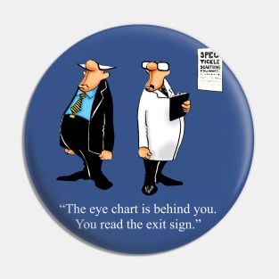 Funny Spectickles Optician Eye Test Humor Pin