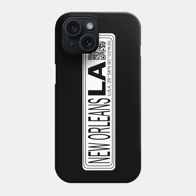 New Vintage Travel Location Qr New Orleans LA Phone Case by SimonSay